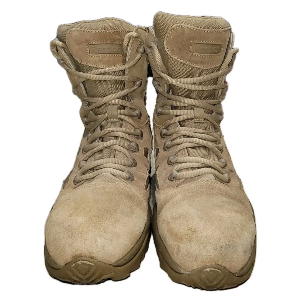 Reebok Rapid Response RB8850‎ Men's 9 M Composite Toe Side Zip Work Boots Coyote